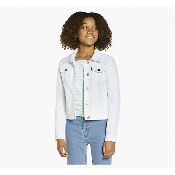 Levi's Girls - L - Trucker White Distressed Denim Jacket - Picture 9 of 9